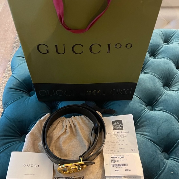 Gucci wGG Marmont Leather Belt w/ Shiny Buckle main image 8